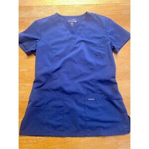 Sambel Scrubs Womens Scrub Top XS Navy Blue V-Neck Stretch
